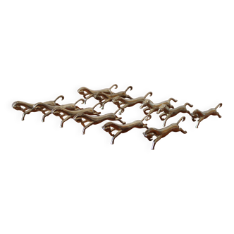 Set of 12 vintage knife rests, in silver metal