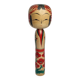 Vintage Japanese Kokeshi doll dated 1987, signed and numbered, floral decoration, 36 cm