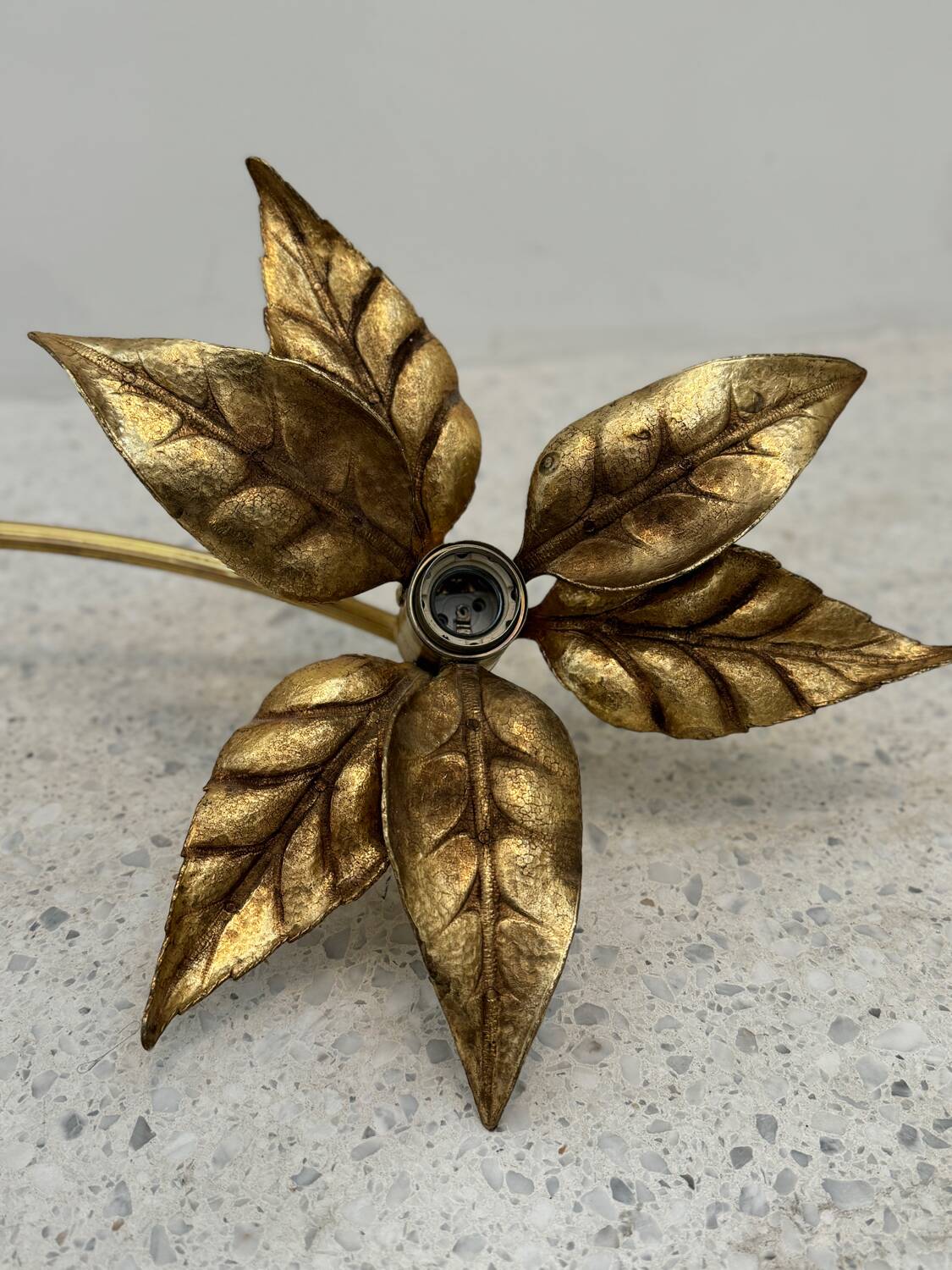 Large brass wall light, Willy Daro