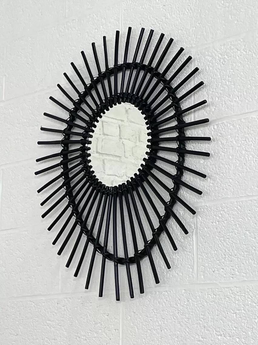 Rattan sun mirror