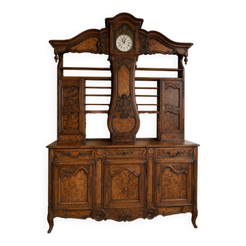 Eighteenth-century Bressan two-body buffet with antique clock – Louis XV style