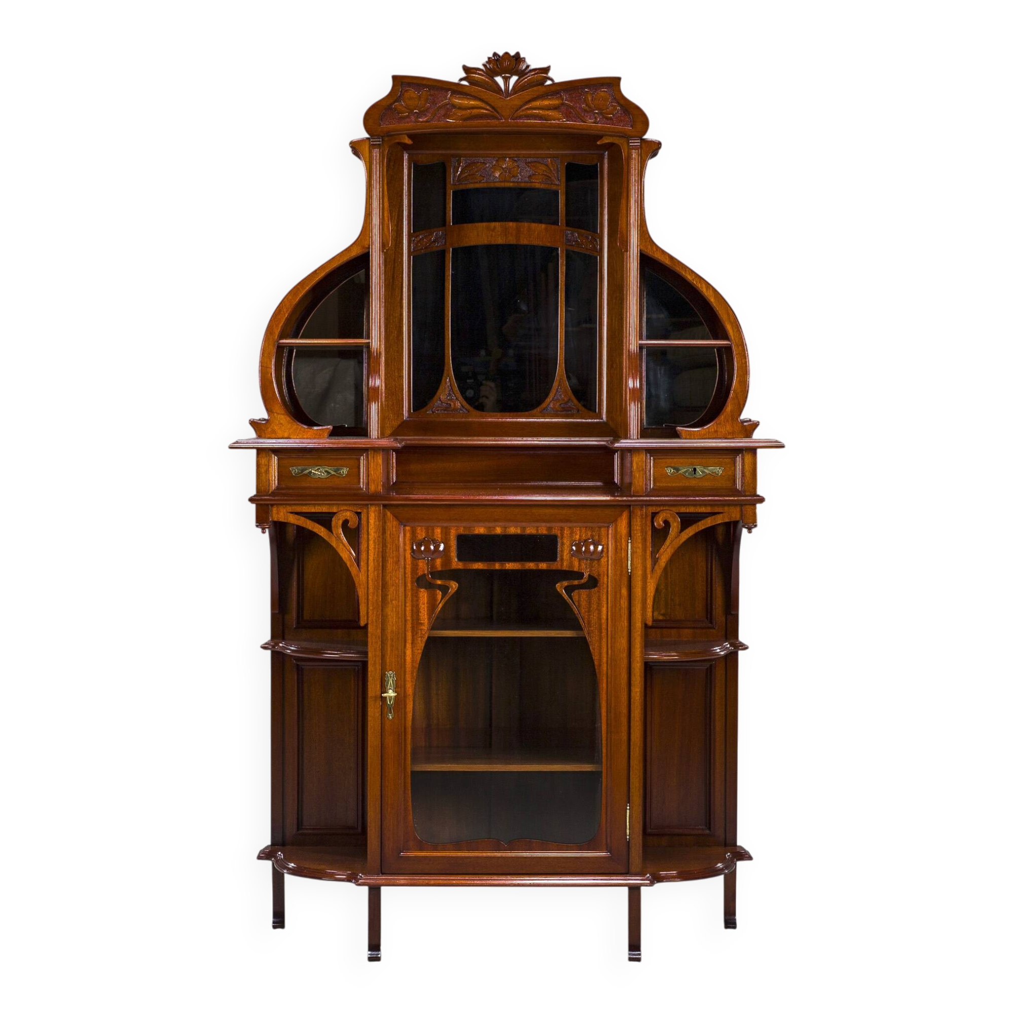 Art Nouveau Cabinet with Mirror, 1890s