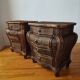 Pair of curved wicker bedside tables