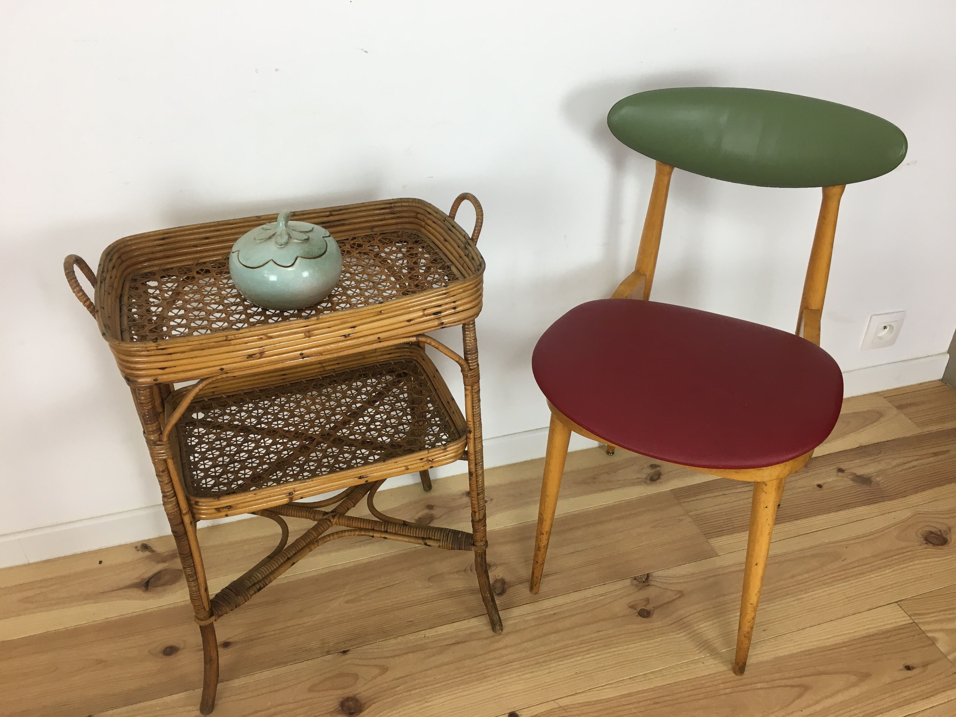 Side table or rattan and canning service
