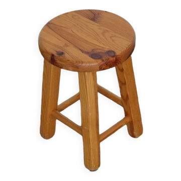Vintage pine stool 1970