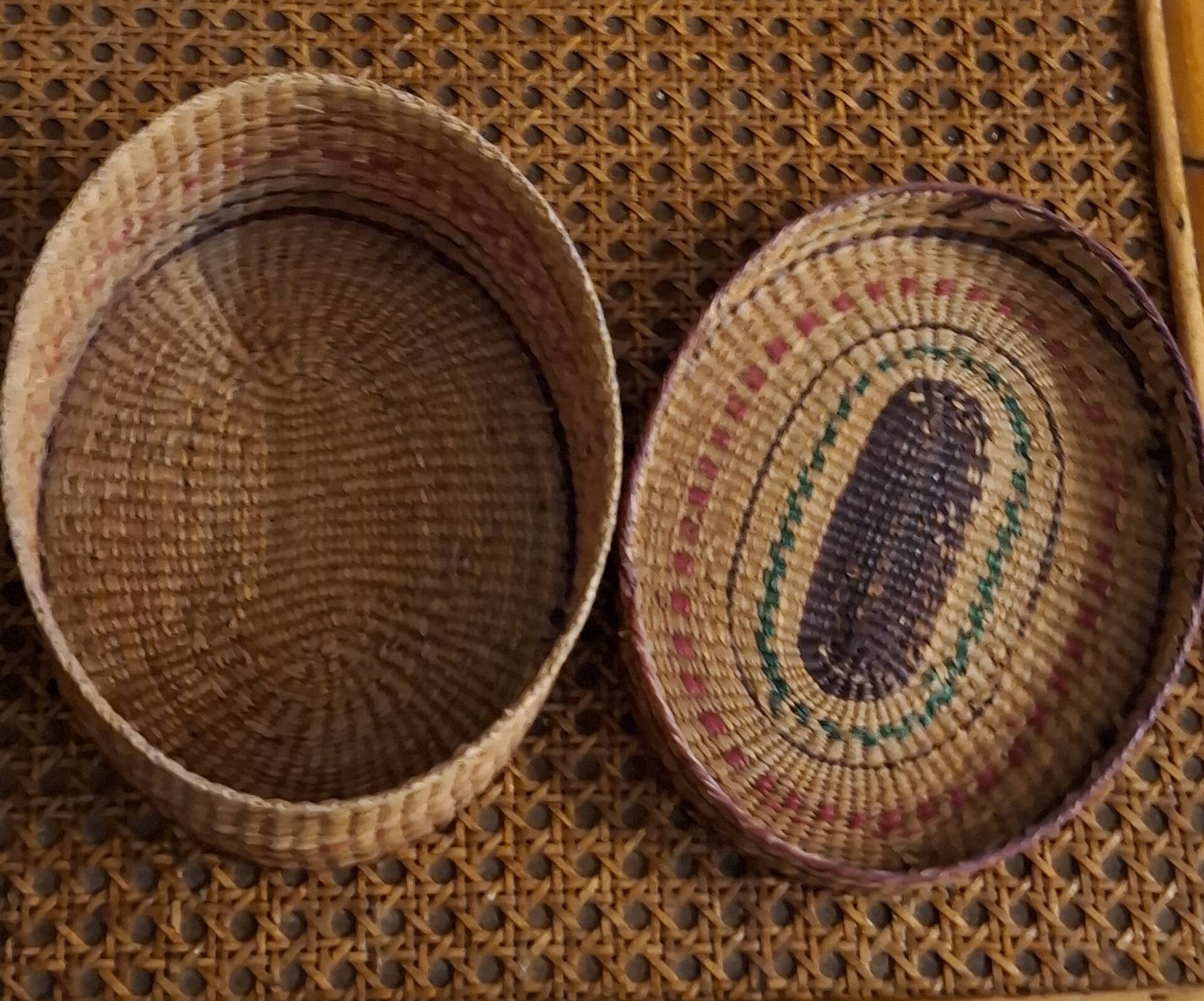 Nesting boxes made of straw.