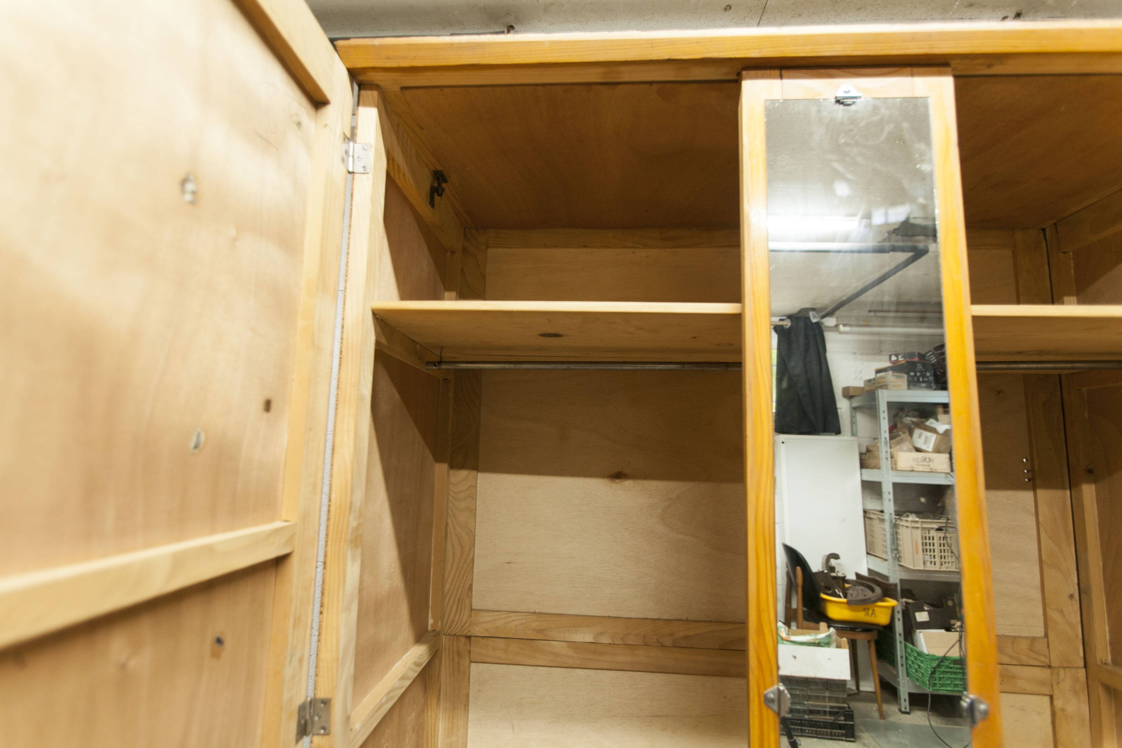 1950s Parisian wardrobe with mirror, 135 x 19 cm