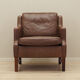 Brown leather armchair, Danish design, 1960s, production: Denmark