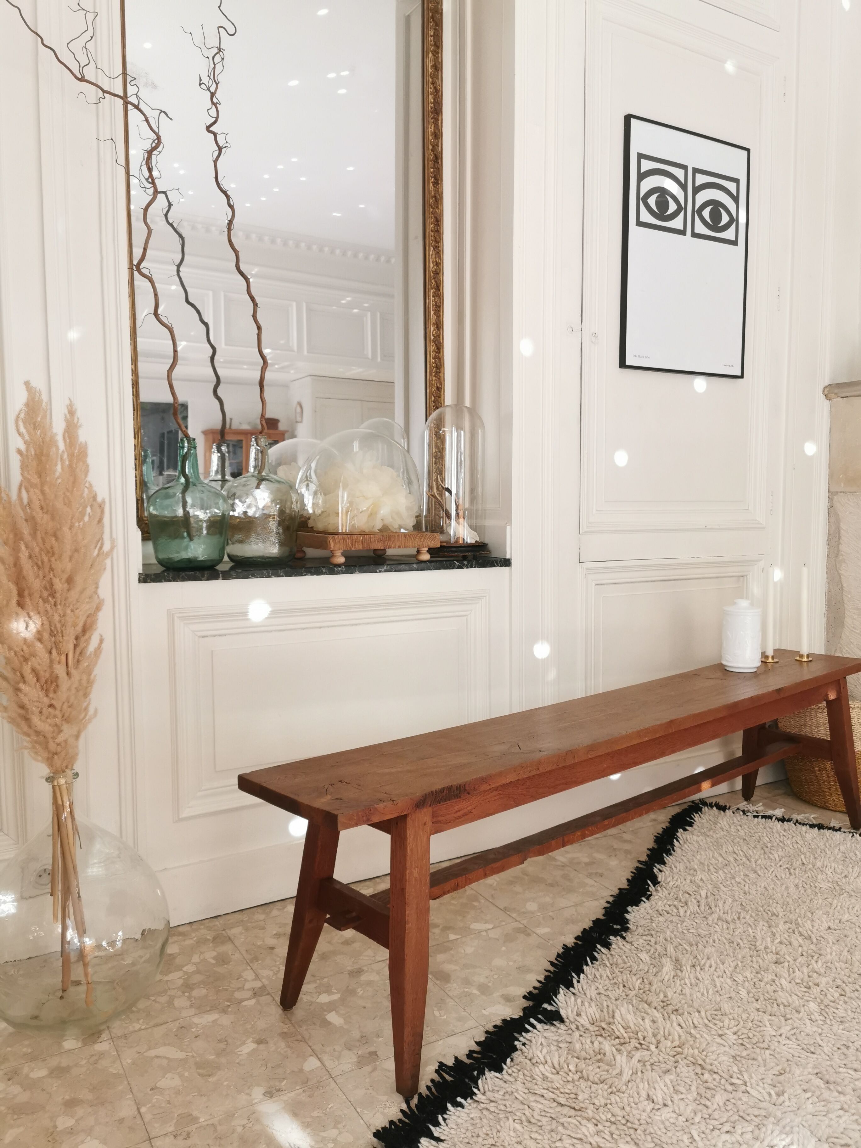 Solid oak compass foot bench