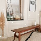 Banc pieds compas en chêne massif