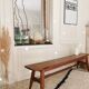 Solid oak compass foot bench