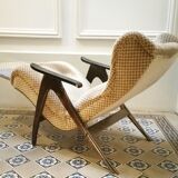 Fauteuil Wing chair à système de relaxation année 50/60