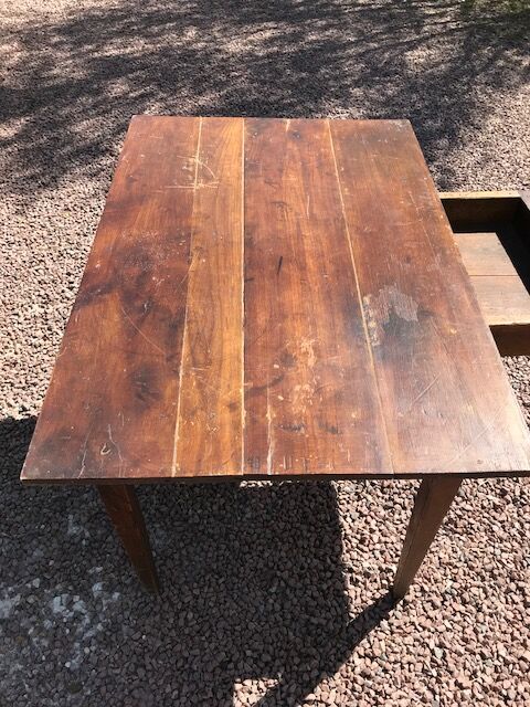 Old farm table with drawer 4 pers