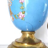 Lamp foot blue vase heads of fauna