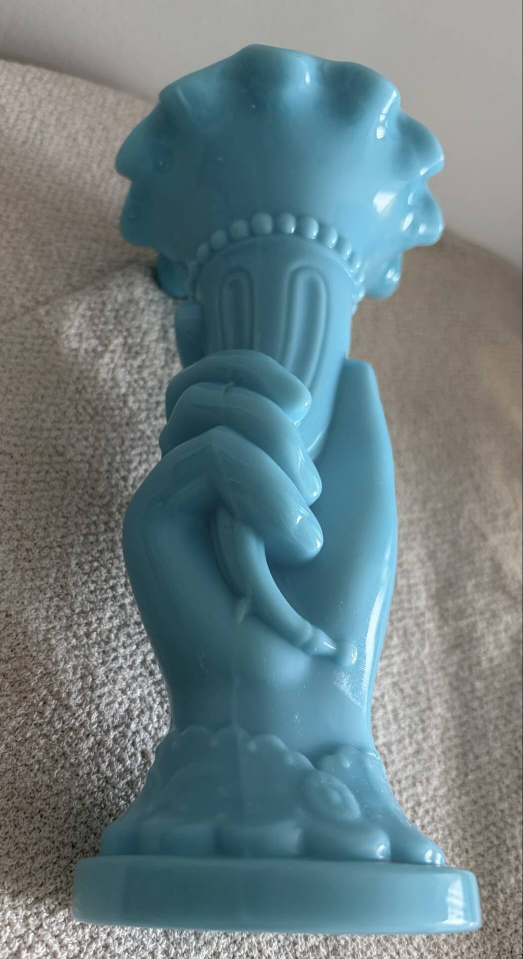 Antique Blue Opaline Hand Vase – Portieux Vallerysthal