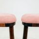 Tabourets de bar rosé velours côtelé Lot de 2