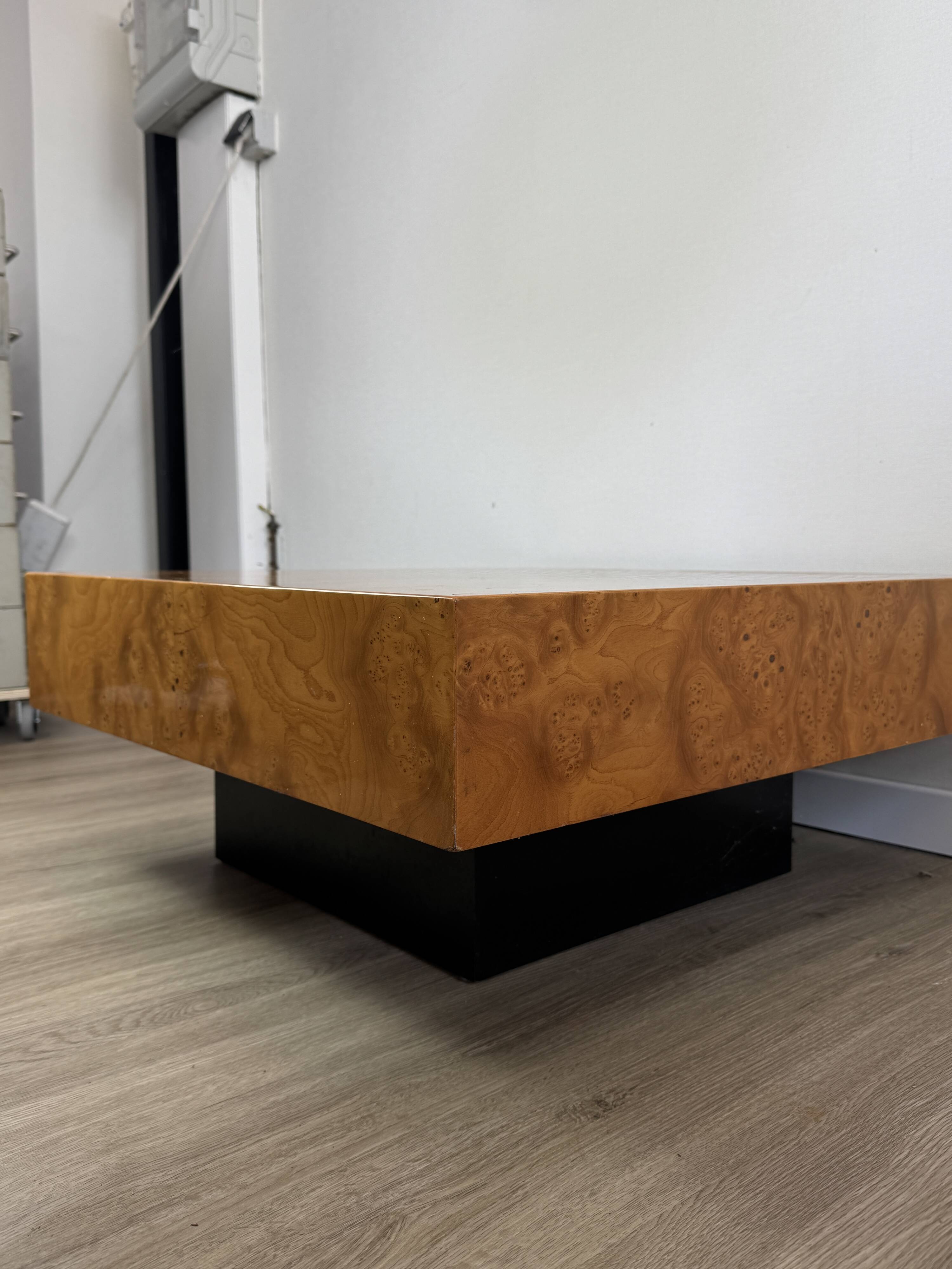 Veneered coffee table — varnished — 1970s design