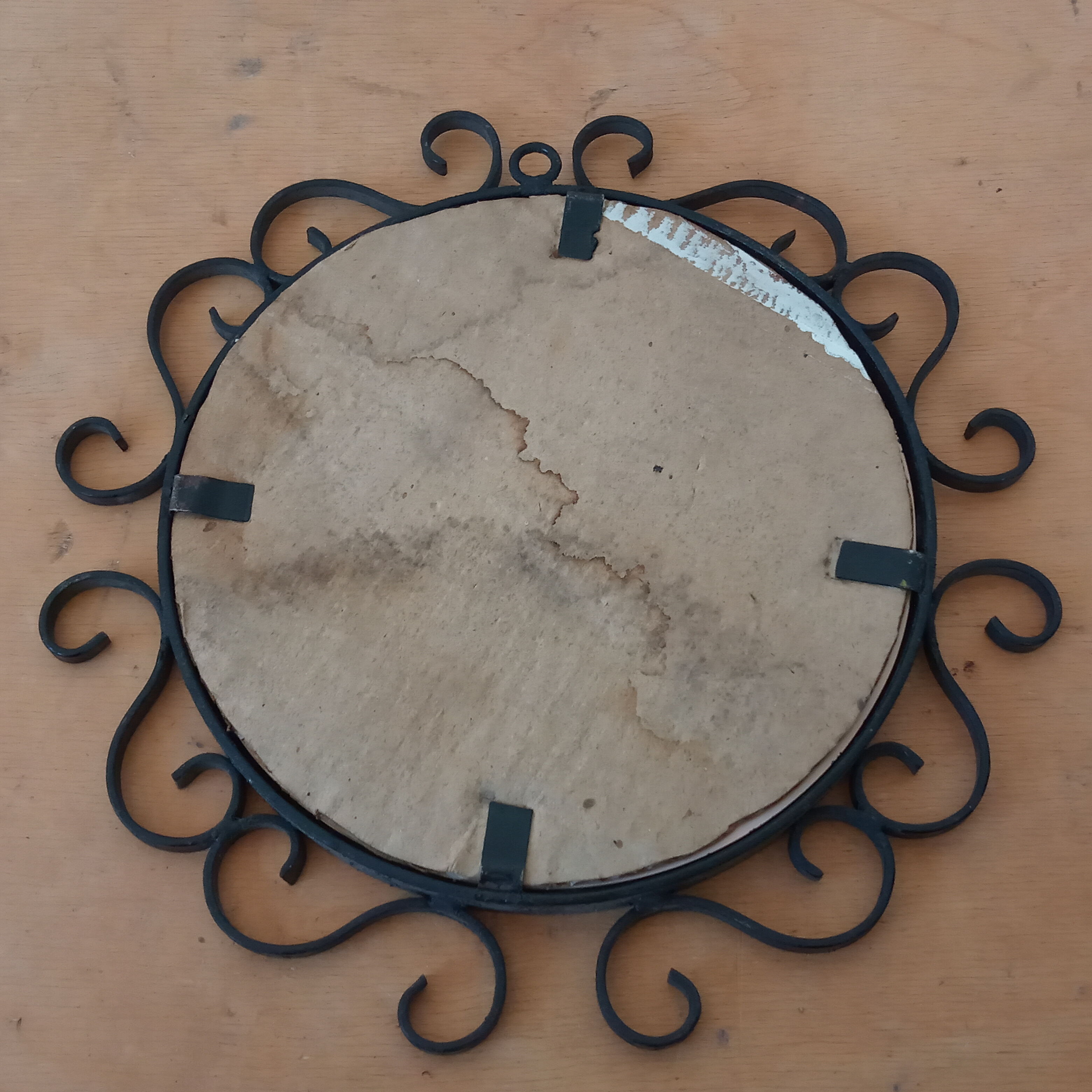 Miroir en fer forgé, années 50, L31 cm