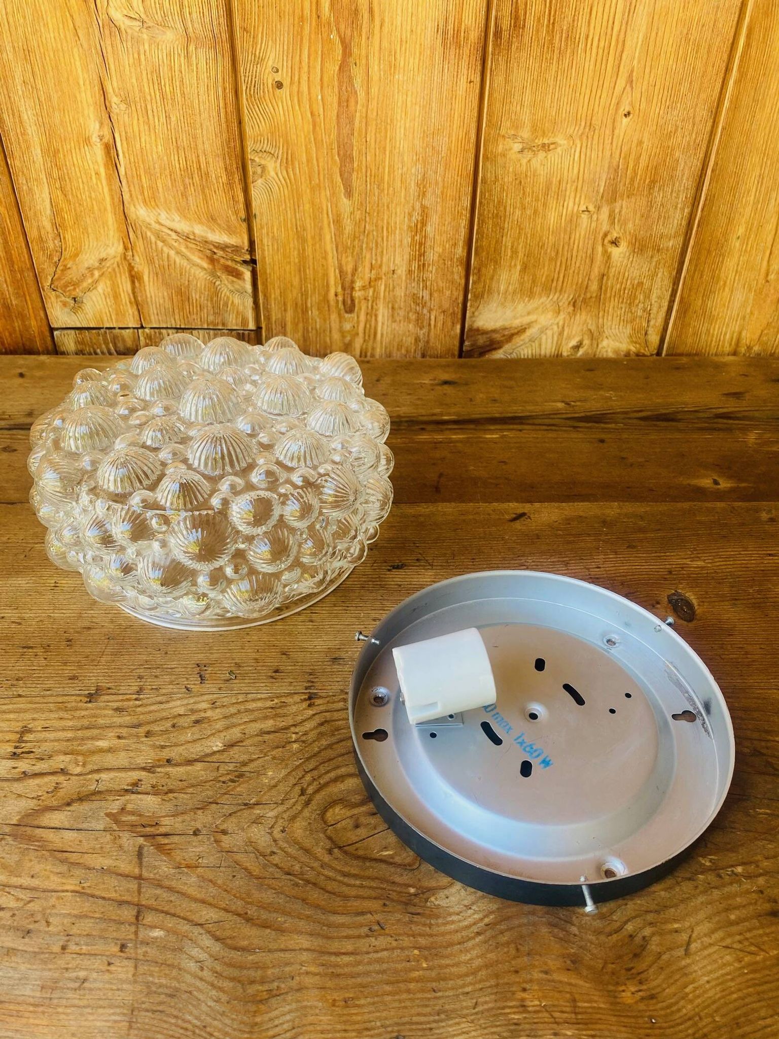 Vintage 1960s bubble glass ceiling light.