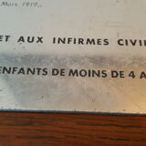 Ancienne plaque métallique places réservées mutilés de guerre transport en commun sncf