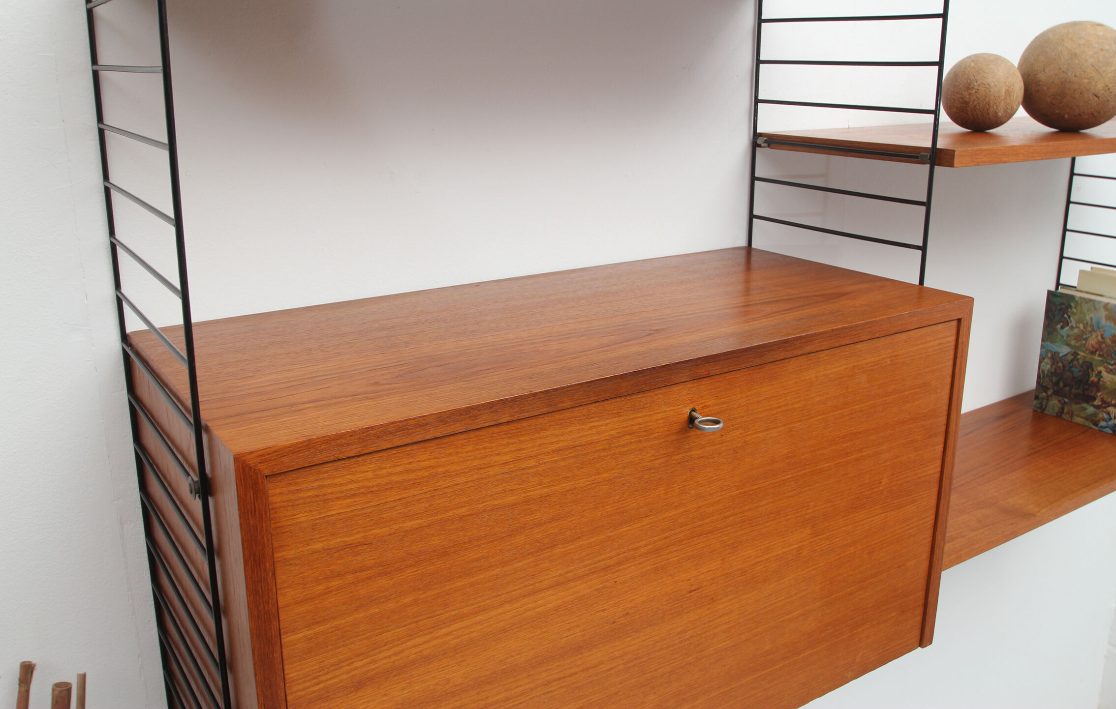 1960s wall unit teak Nisse Strinning, with secretary