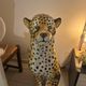 Large glazed ceramic cheetah statue - Vintage decoration