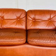 Vintage Danish mid-century cognac leather 2-seater sofa by Sigurd Resell