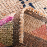 Pale orange & navy blue vintage runner rug 78x357cm