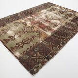 5x7 Classic Brown Red Handmade Vintage Rug, 151x214Cm SK 3054