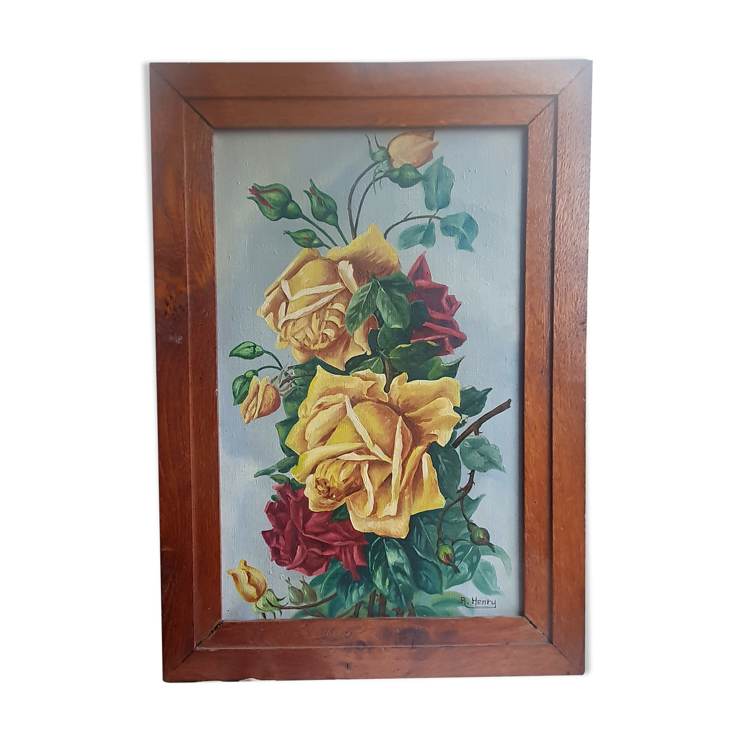 Roses, signed oil painting