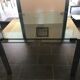 Table Tonelli Design Livingstone base chrome transparent tray 120 x 120