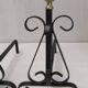Ancienne paire de chenet fonte fer forgé et bronze cheminée accessoire