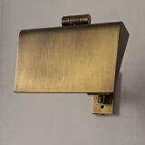 Applique vintage orientable, laiton brossé, France, 1970