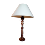 Lamp in wood and brass