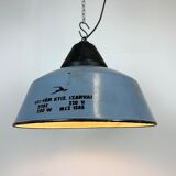 Industrial Grey Enamel and Cast Iron Pendant Light, 1960s
