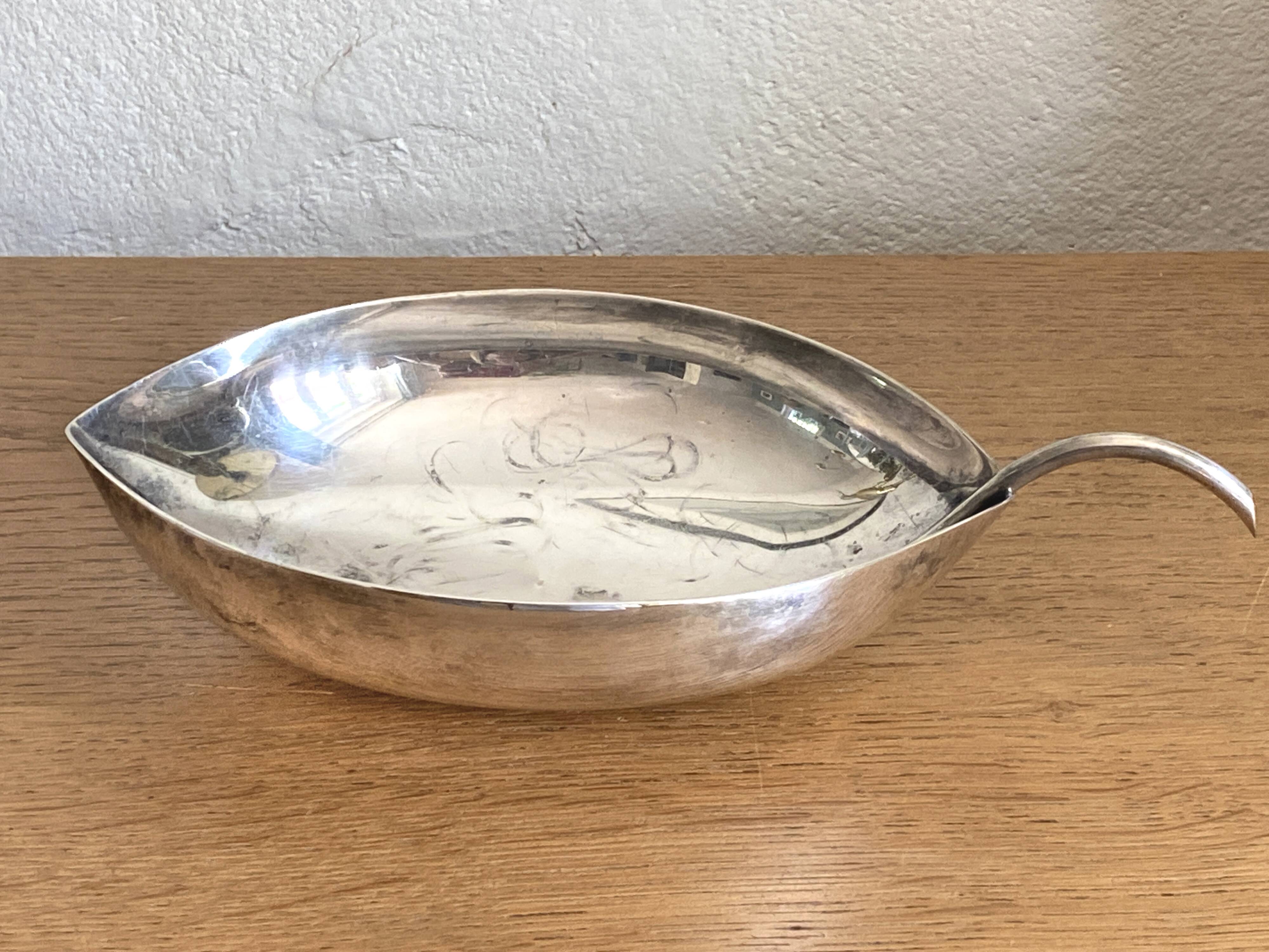 Lino Sabattini for Christofle Gallia - silver-plated leaf cutter, 1960