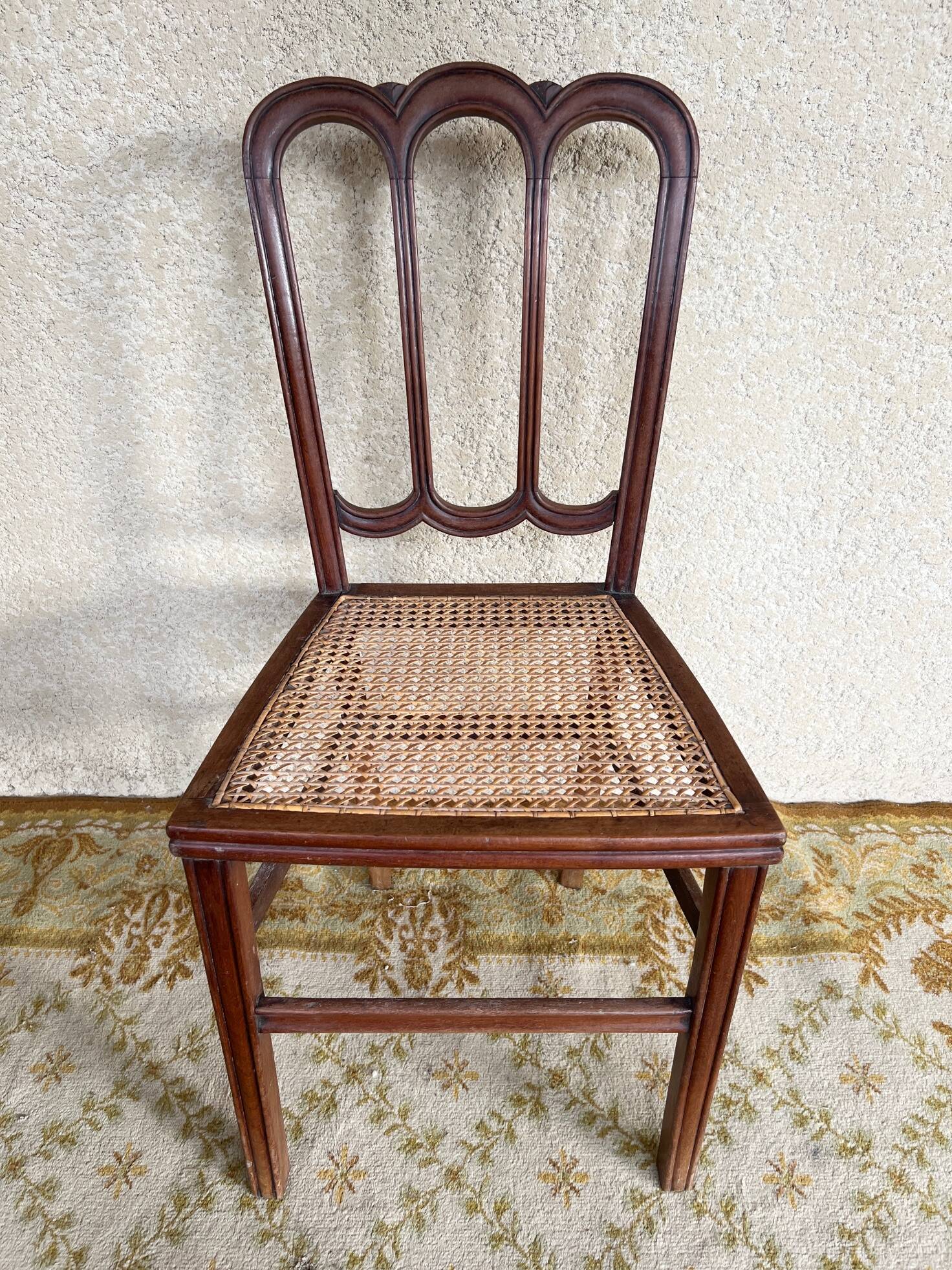 Pair of late 19th century mahogany bistro chairs