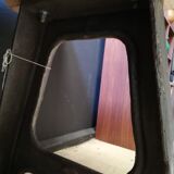 Table in wood and cast iron, industrial style, vintage