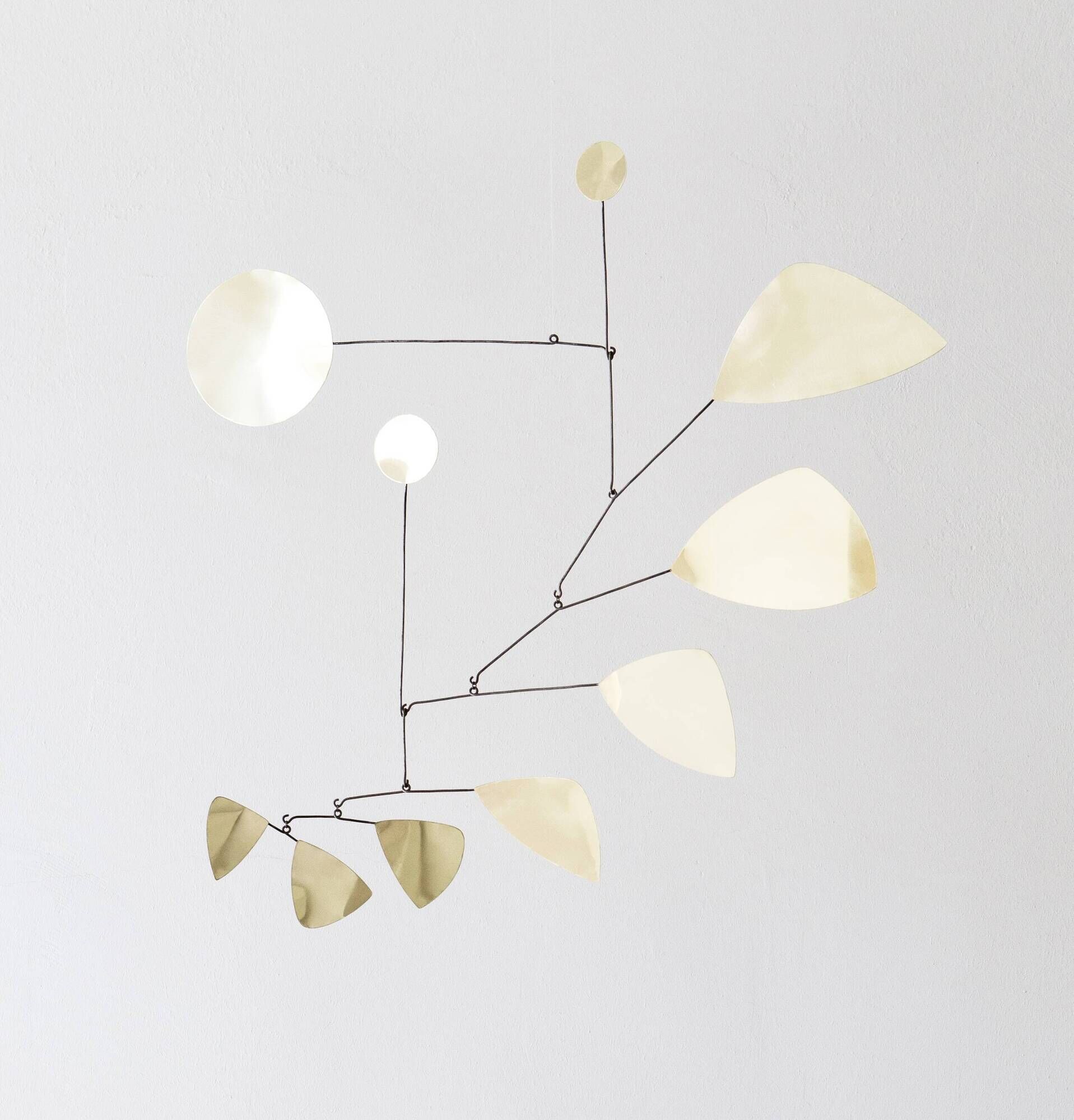 Mobile sculpture in brass and iron