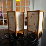 pair of dried flower lamps 1970