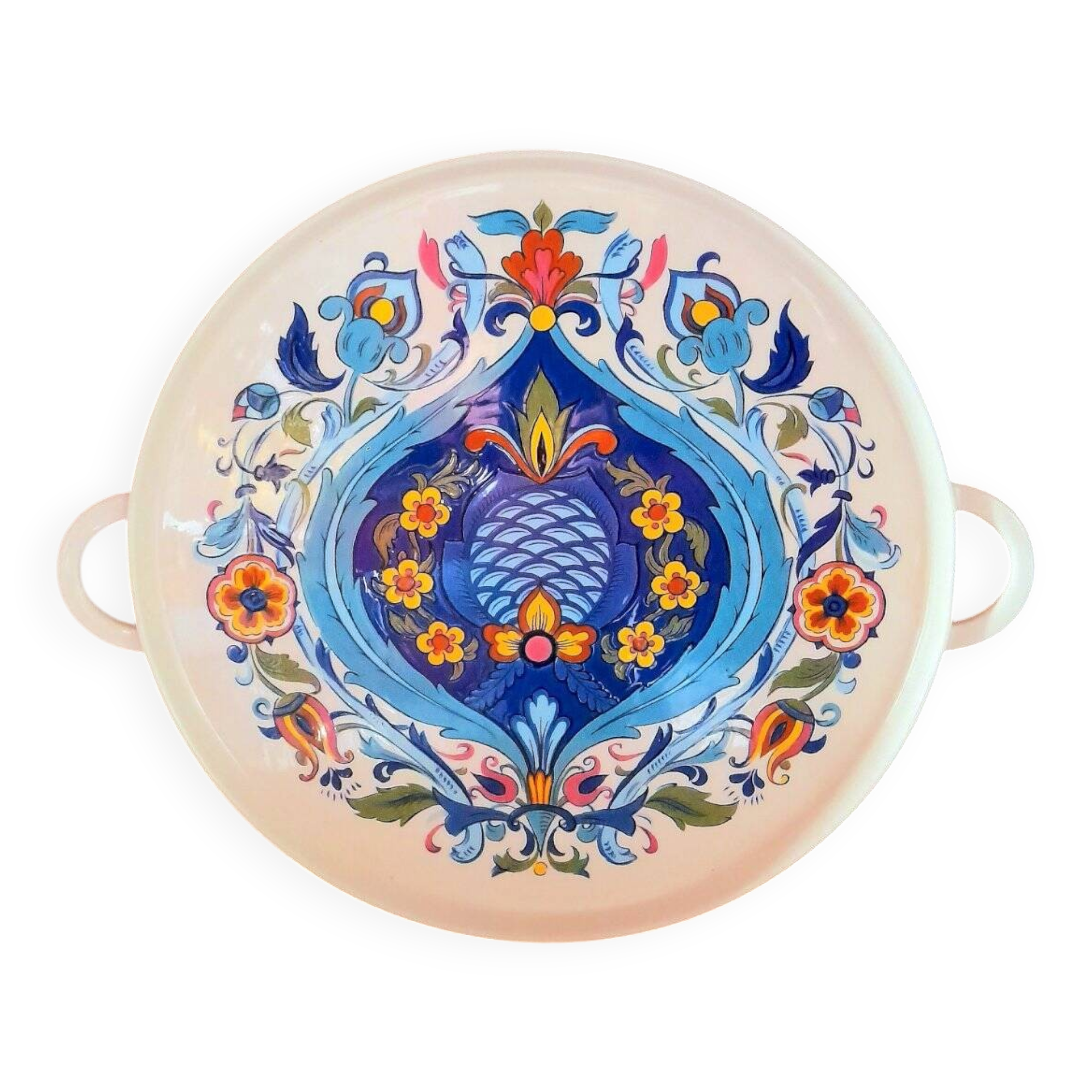 Plateau Izmir by Villeroy and Boch 70s blue porcelain