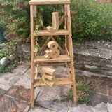 Escabeau de peintre en bois brut