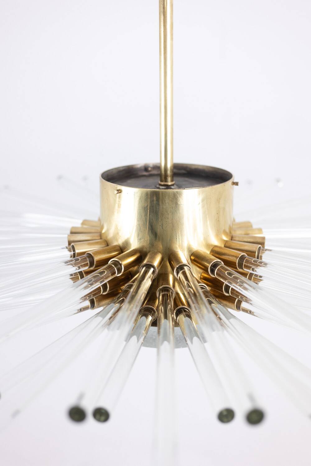 Radiant glass tube chandelier. Contemporary design.