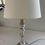 Silver metal candlestick lamp foot