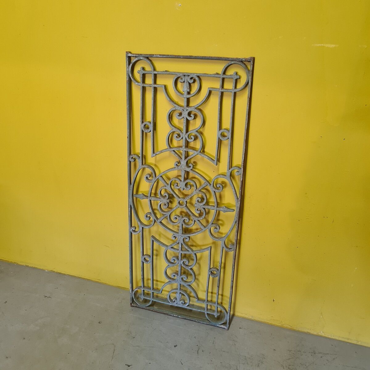 Antique french cast iron balcony railing, form around 1900