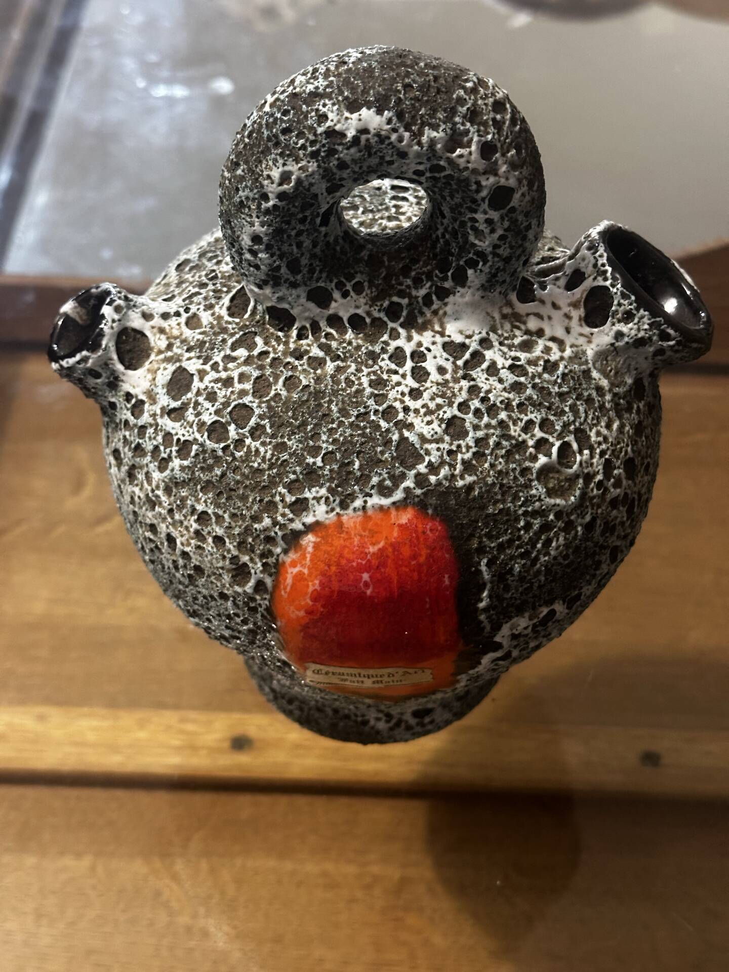 Mediterranean in glazed lava ceramic, France, 1970s.