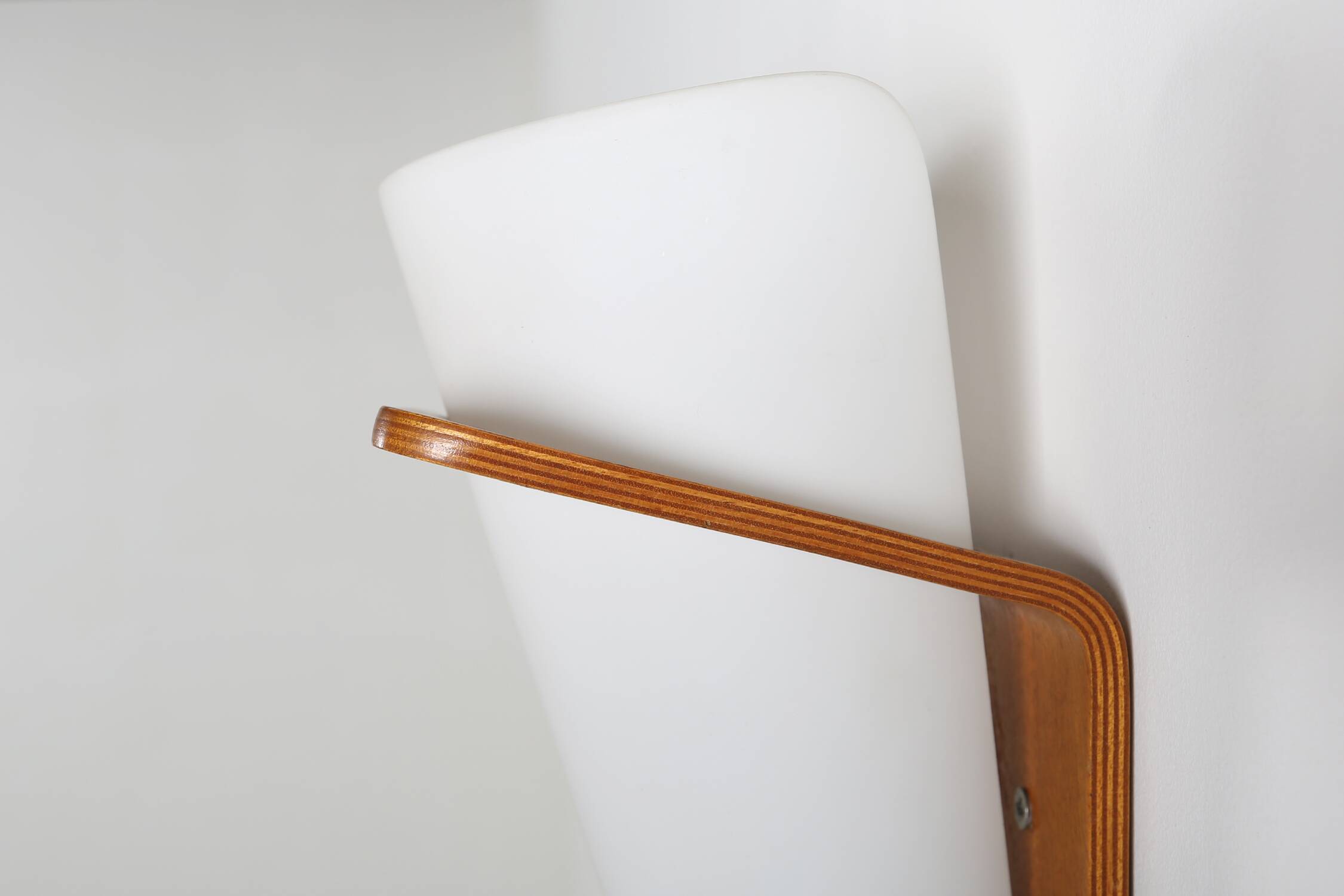 Wall lamp NX 41 by Louis Kalff for Philips in curved teak plywood, 1959