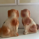 Pair of dogs earthenware staffordshire