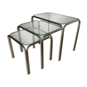Nesting table glass year 70