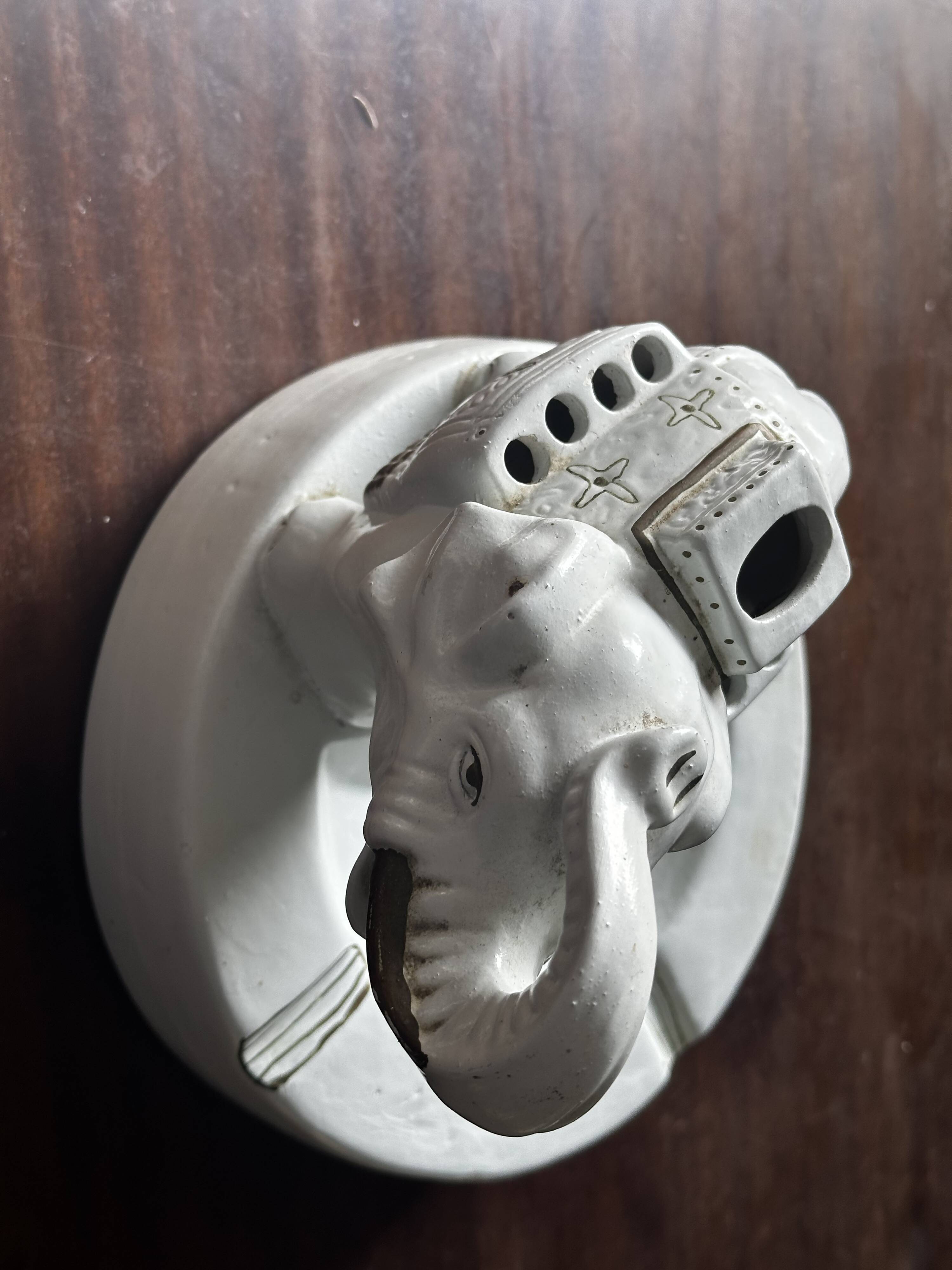 Vintage Ceramic Elephant - Ashtray and Incense Diffuser